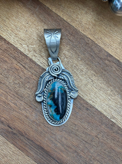 Turquoise Pendant by Gabriel Jurardo, Mexican