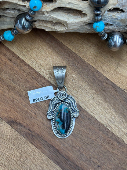 Turquoise Pendant by Gabriel Jurardo, Mexican