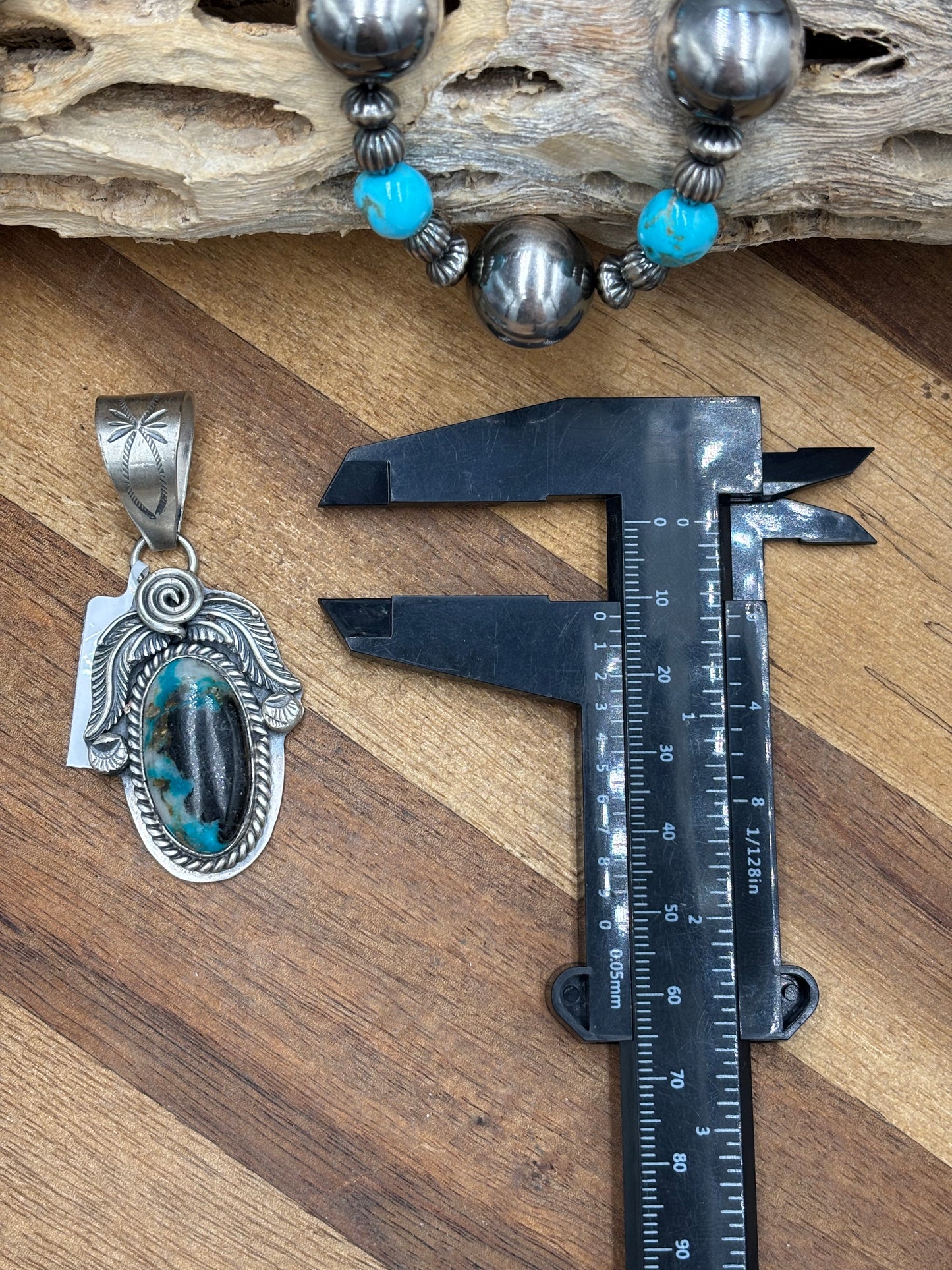 Turquoise Pendant by Gabriel Jurardo, Mexican