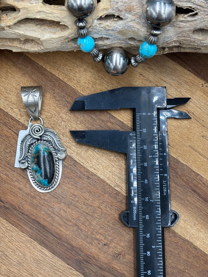 Turquoise Pendant by Gabriel Jurardo, Mexican