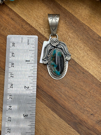 Turquoise Pendant by Gabriel Jurardo, Mexican