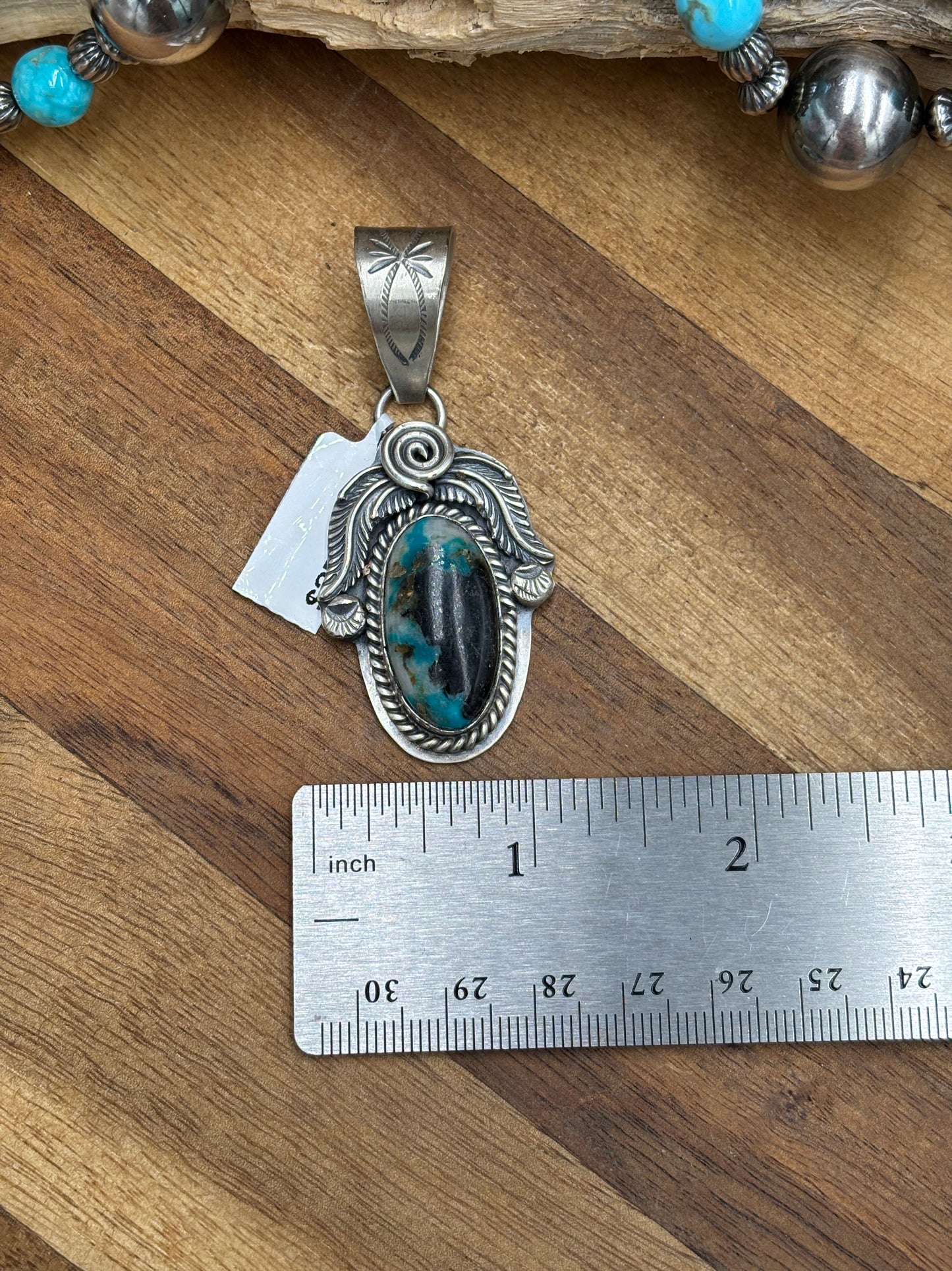 Turquoise Pendant by Gabriel Jurardo, Mexican