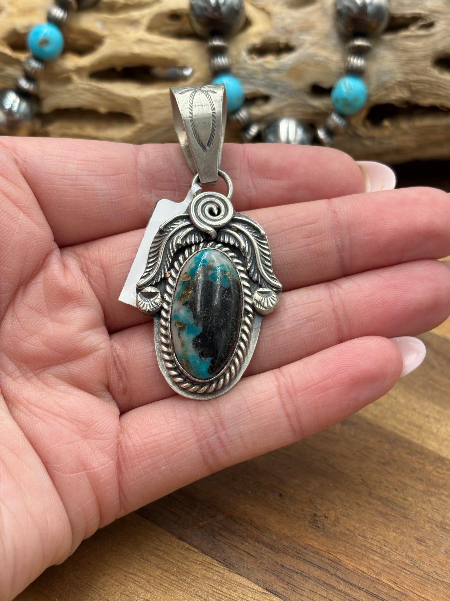 Turquoise Pendant by Gabriel Jurardo, Mexican