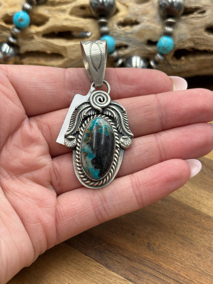 Turquoise Pendant by Gabriel Jurardo, Mexican