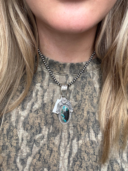 Turquoise Pendant by Gabriel Jurardo, Mexican