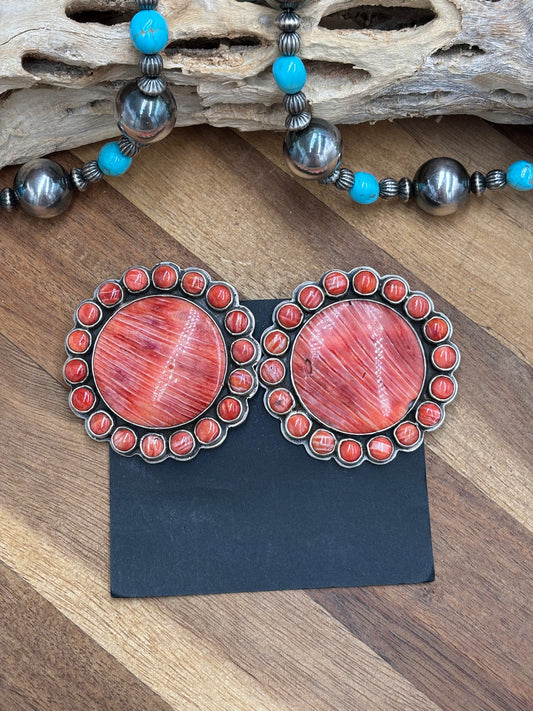 Red Spiny CLIP Earrings #6004-2 by Federico Jimenez