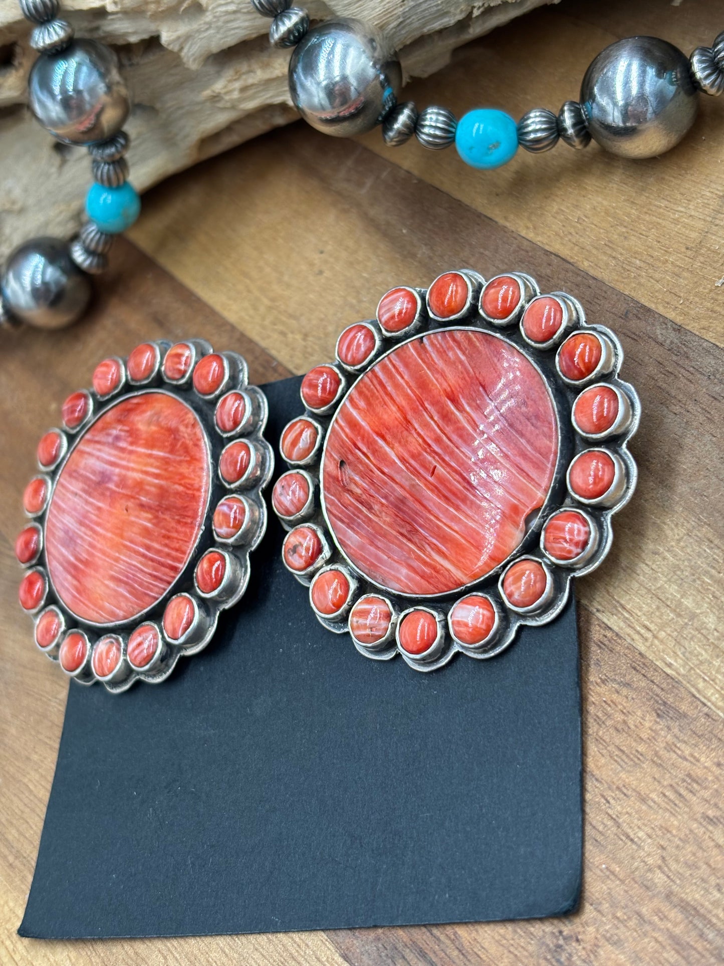 Red Spiny CLIP Earrings #6004-2 by Federico Jimenez