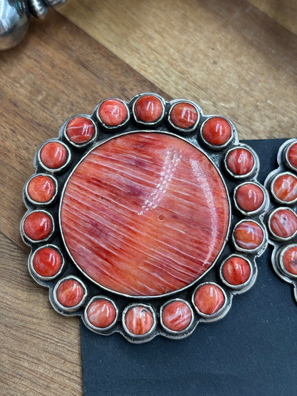 Red Spiny CLIP Earrings #6004-2 by Federico Jimenez