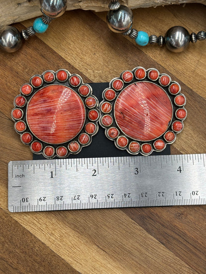 Red Spiny CLIP Earrings #6004-2 by Federico Jimenez