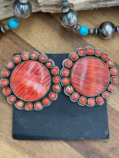 Red Spiny CLIP Earrings #6004-1 by Federico Jimenez