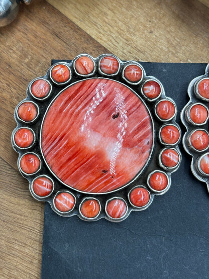Red Spiny CLIP Earrings #6004-1 by Federico Jimenez