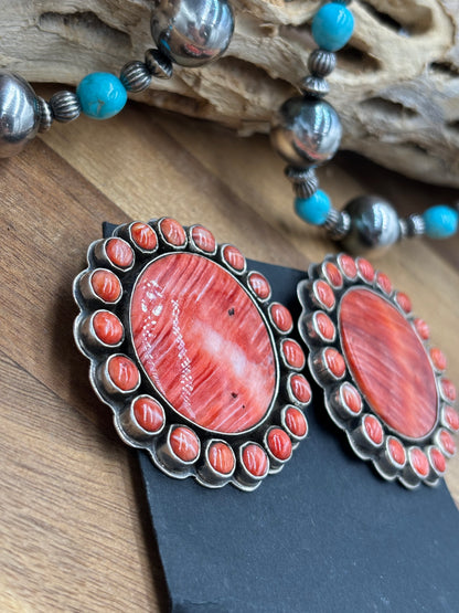 Red Spiny CLIP Earrings #6004-1 by Federico Jimenez