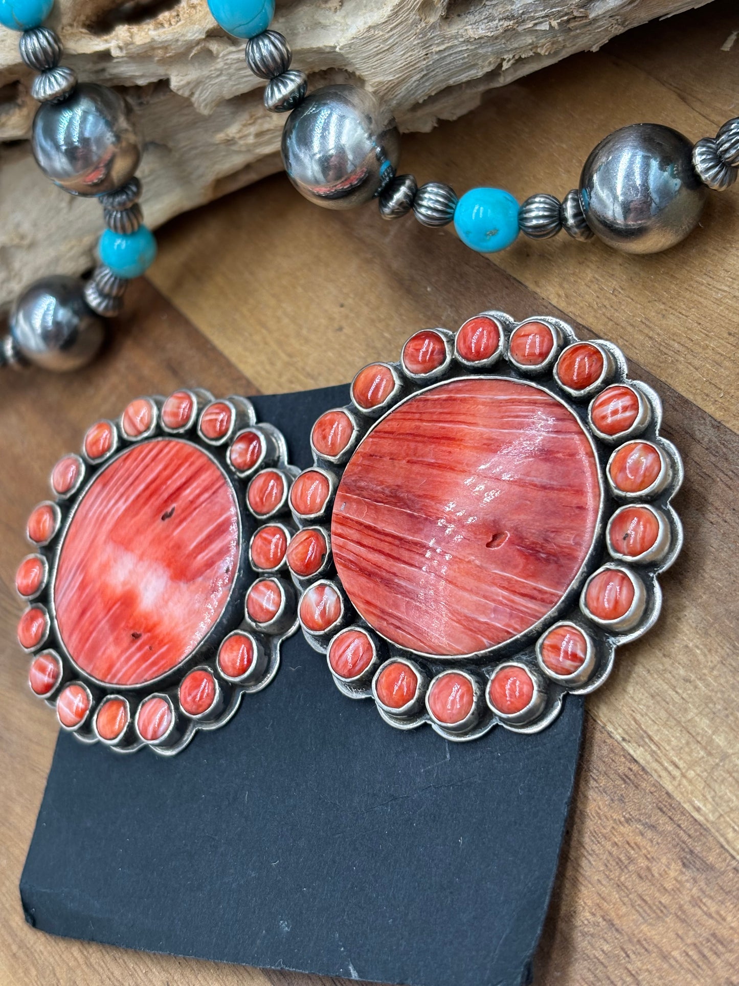 Red Spiny CLIP Earrings #6004-1 by Federico Jimenez