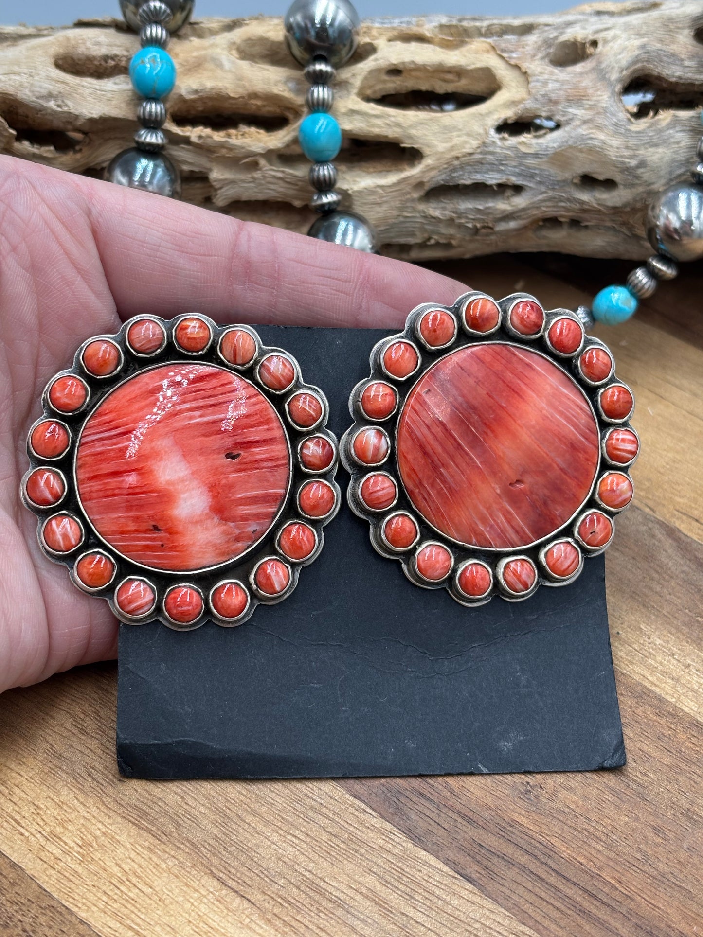 Red Spiny CLIP Earrings #6004-1 by Federico Jimenez