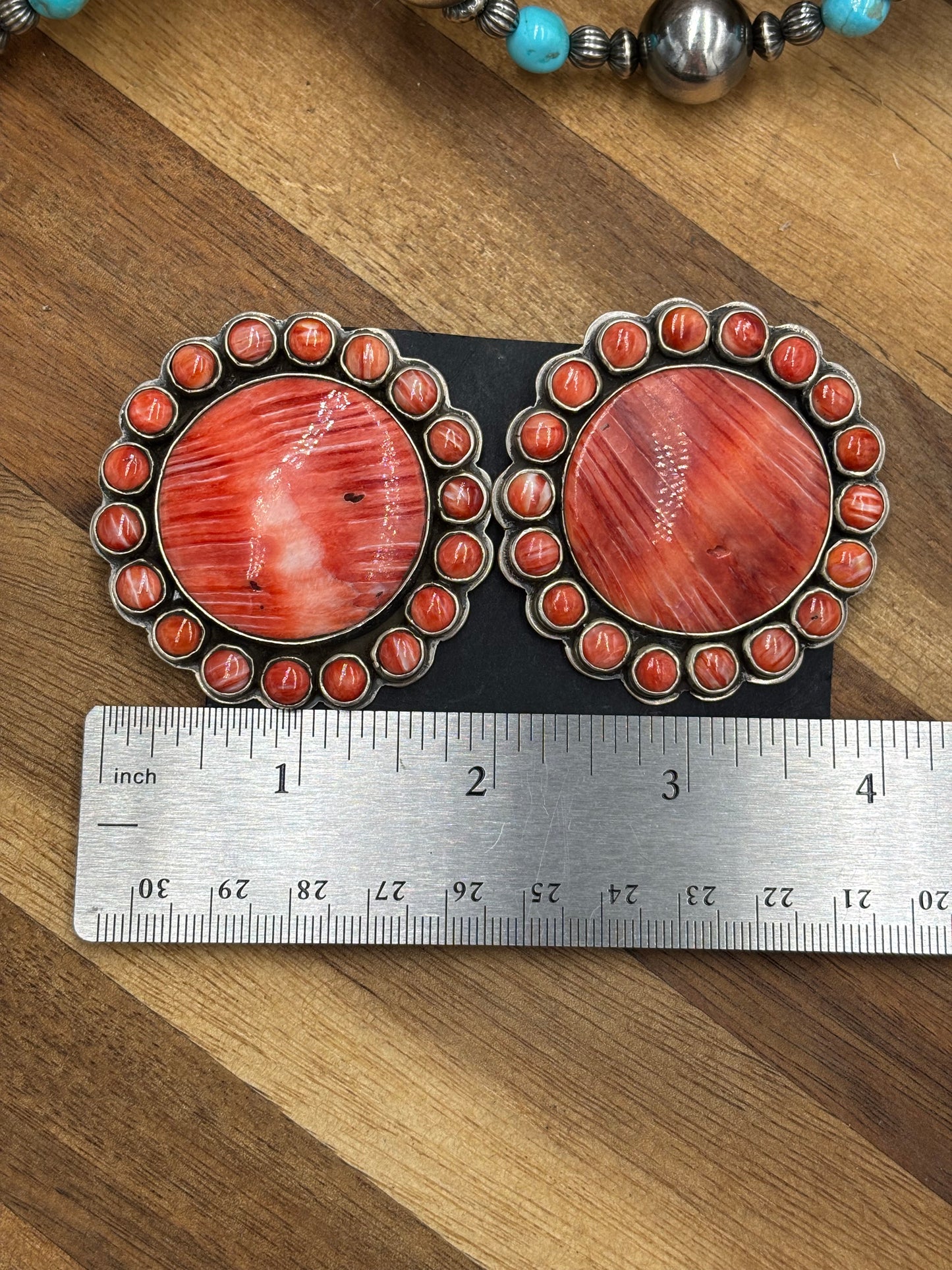 Red Spiny CLIP Earrings #6004-1 by Federico Jimenez