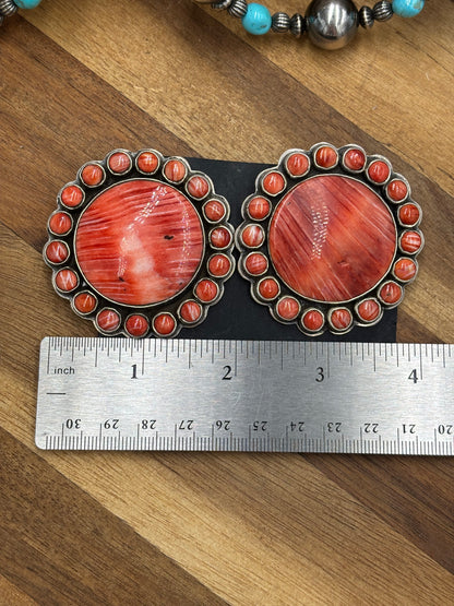 Red Spiny CLIP Earrings #6004-1 by Federico Jimenez