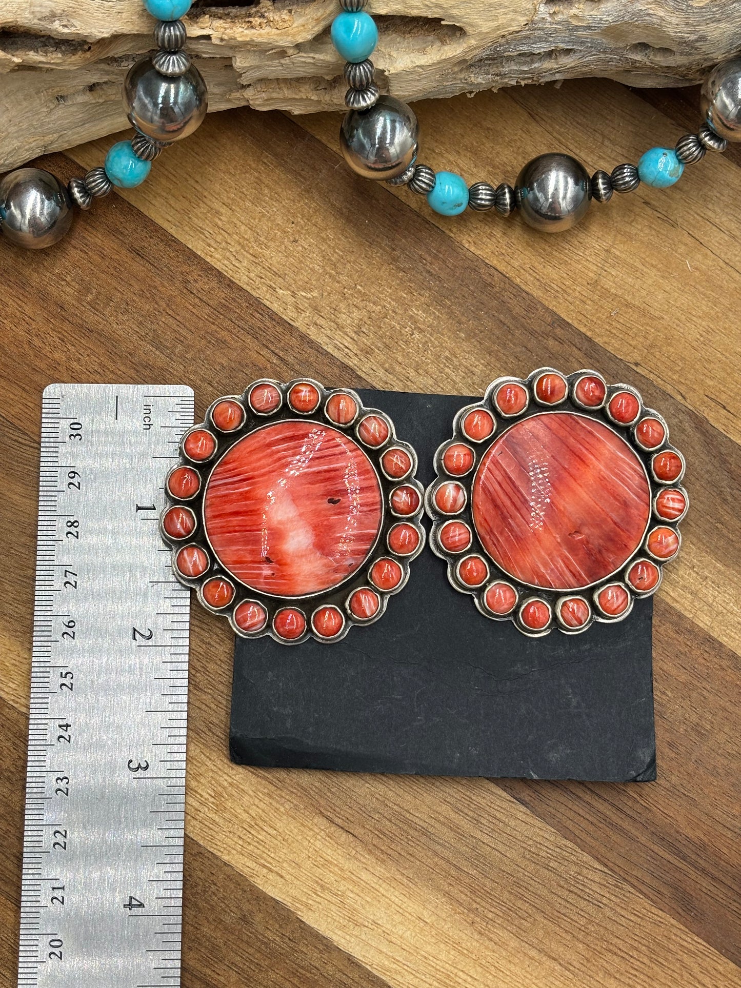 Red Spiny CLIP Earrings #6004-1 by Federico Jimenez