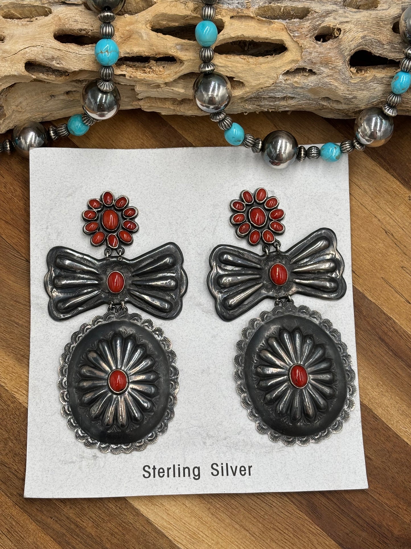 Coral Concho CLIP Earrings #1A by Federico Jimenez