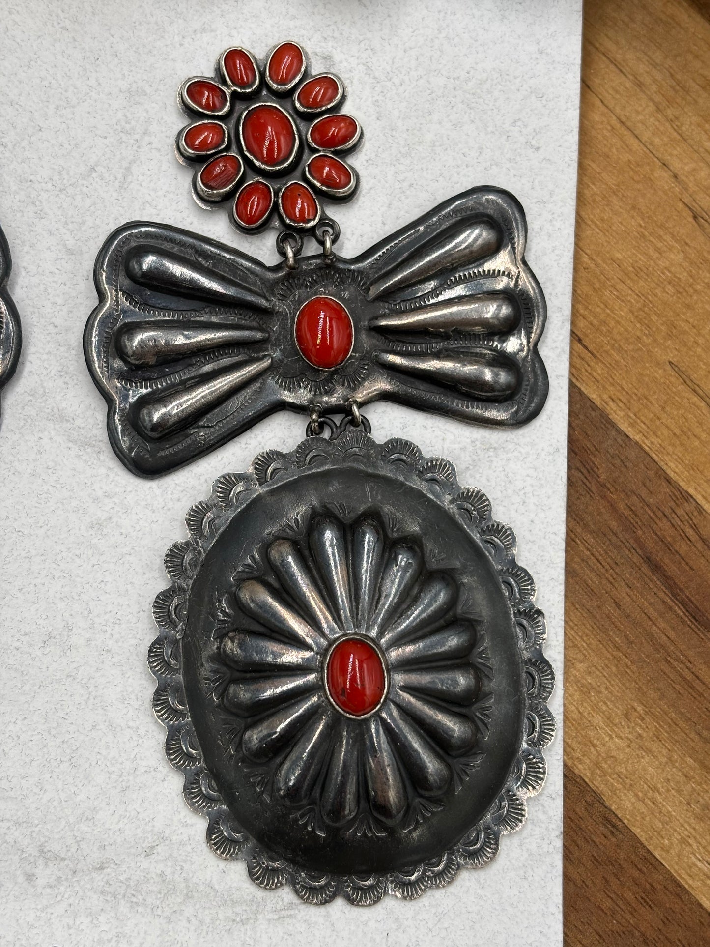 Coral Concho CLIP Earrings #1A by Federico Jimenez