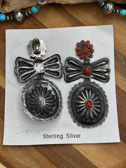 Coral Concho CLIP Earrings #1A by Federico Jimenez