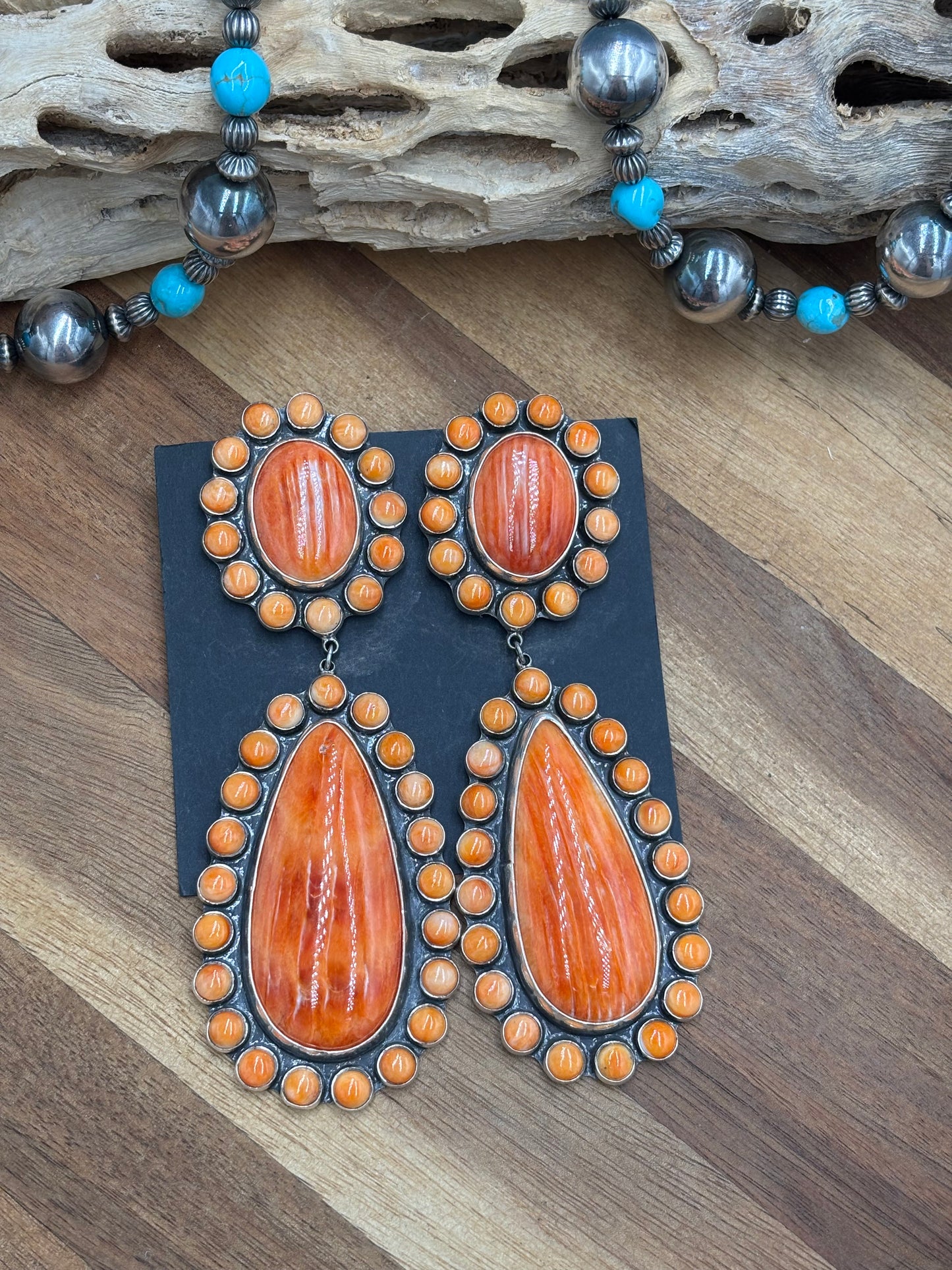Orange Spiny CLIP Earrings #6002 by Federico Jimenez