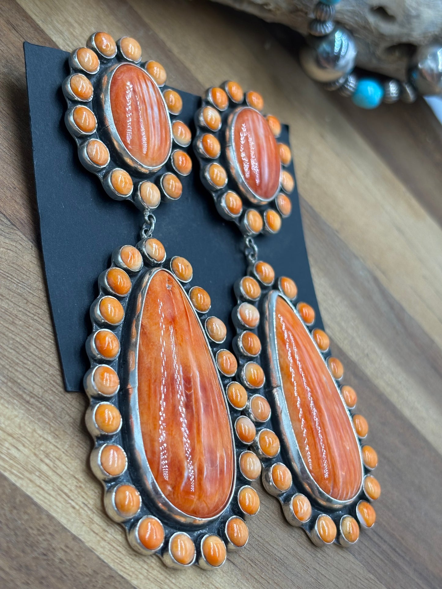Orange Spiny CLIP Earrings #6002 by Federico Jimenez