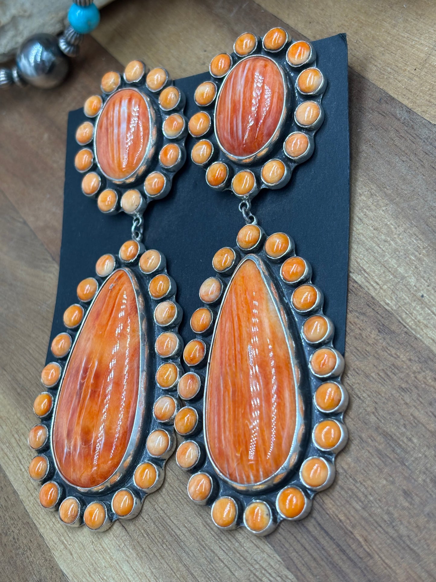 Orange Spiny CLIP Earrings #6002 by Federico Jimenez