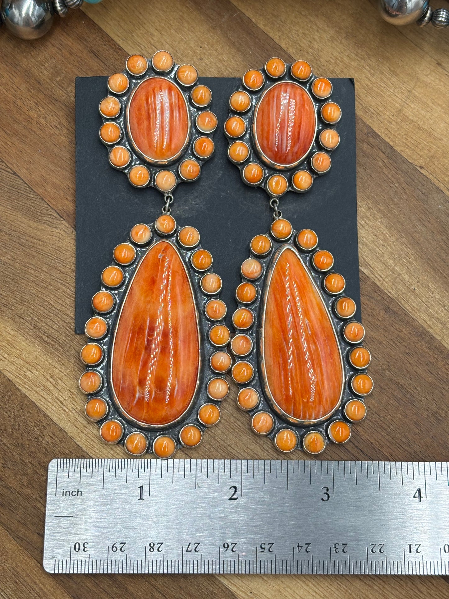 Orange Spiny CLIP Earrings #6002 by Federico Jimenez