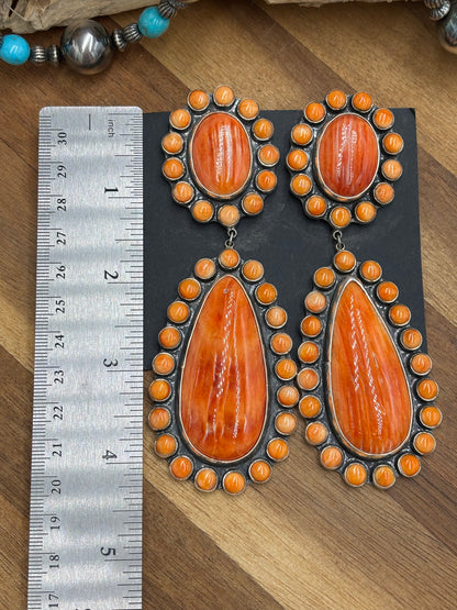 Orange Spiny CLIP Earrings #6002 by Federico Jimenez
