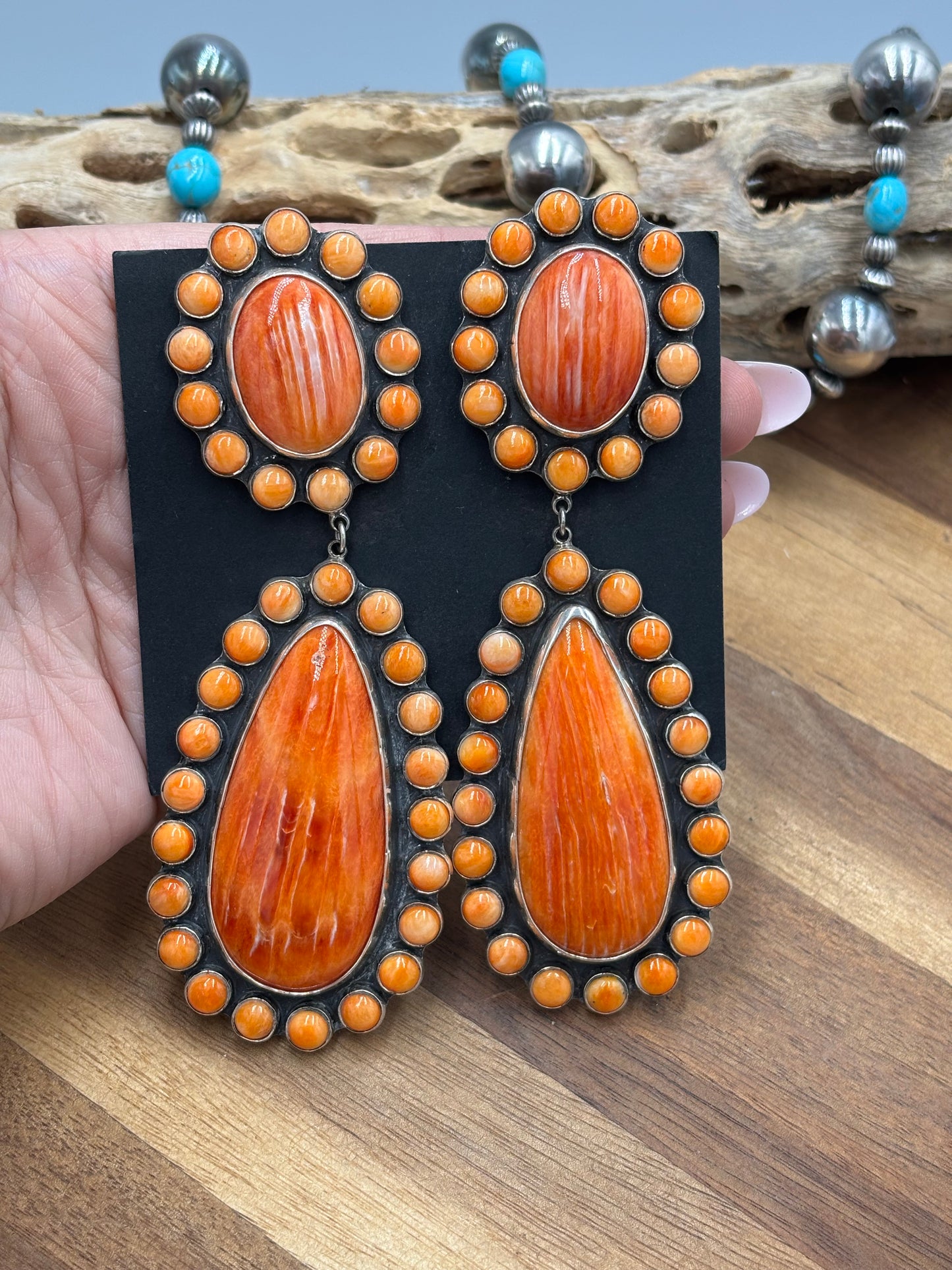 Orange Spiny CLIP Earrings #6002 by Federico Jimenez