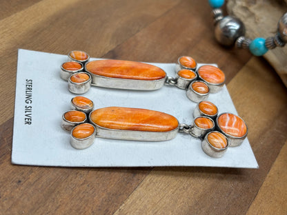 Orange Spiny Earrings #A3 by Federico Jimenez