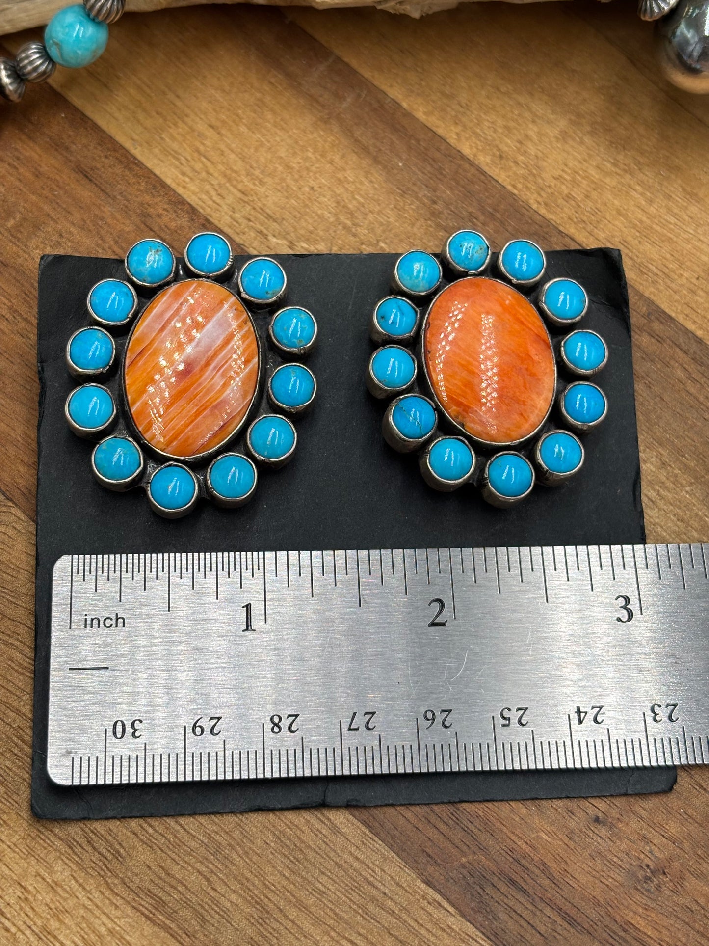 Orange Spiny CLIP Earrings #B by Federico Jimenez