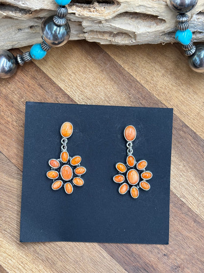 Orange Spiny Earrings #A1 by Federico Jimenez