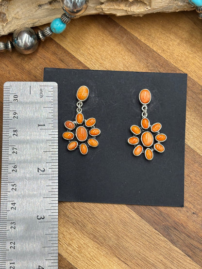 Orange Spiny Earrings #A1 by Federico Jimenez