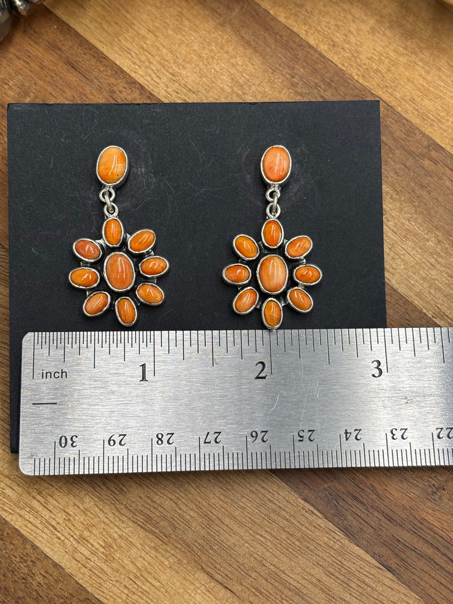 Orange Spiny Earrings #A1 by Federico Jimenez