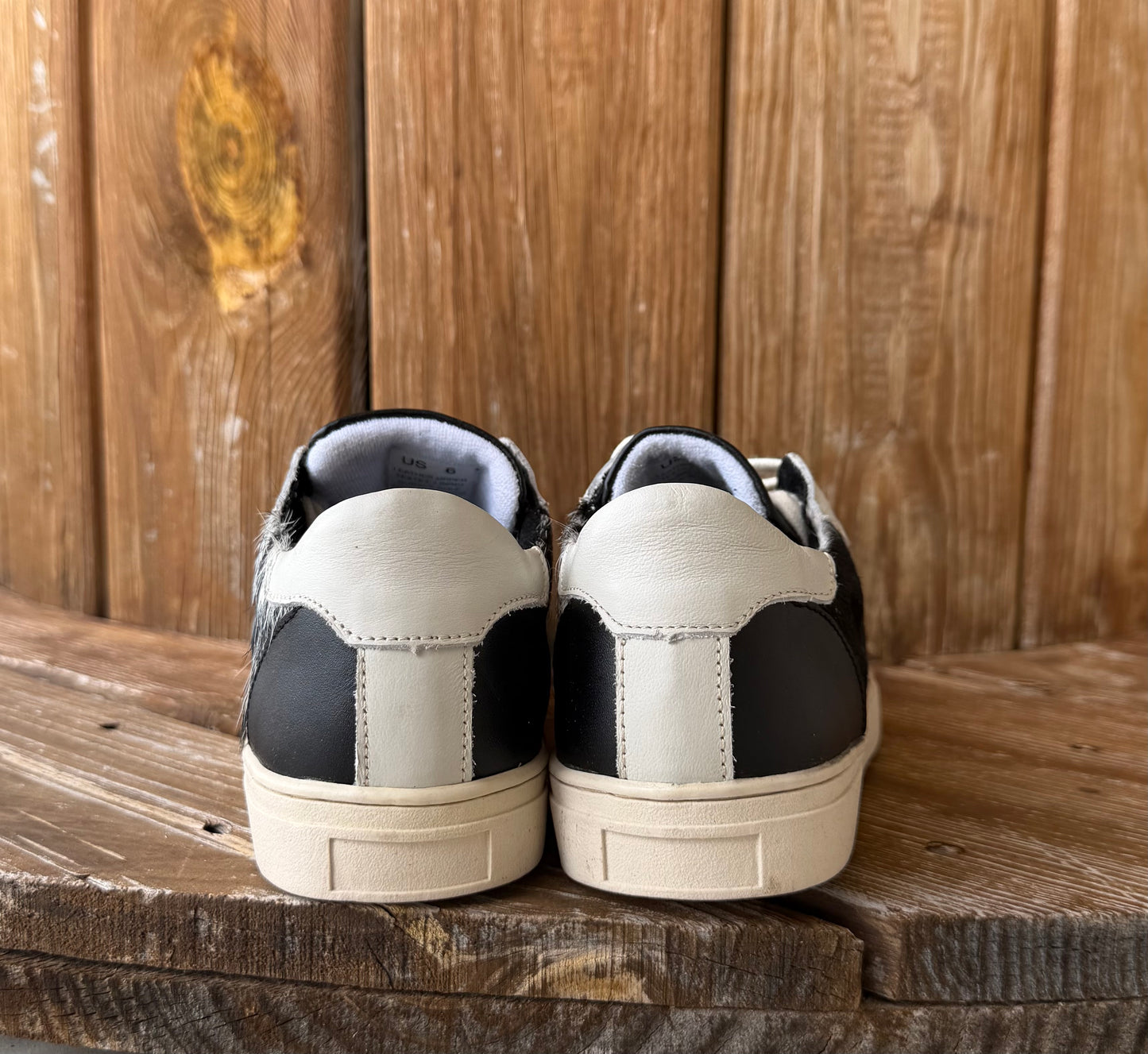 Signature Turquoise Reata Sneaker– Stevie  Black & White Hair on Hide