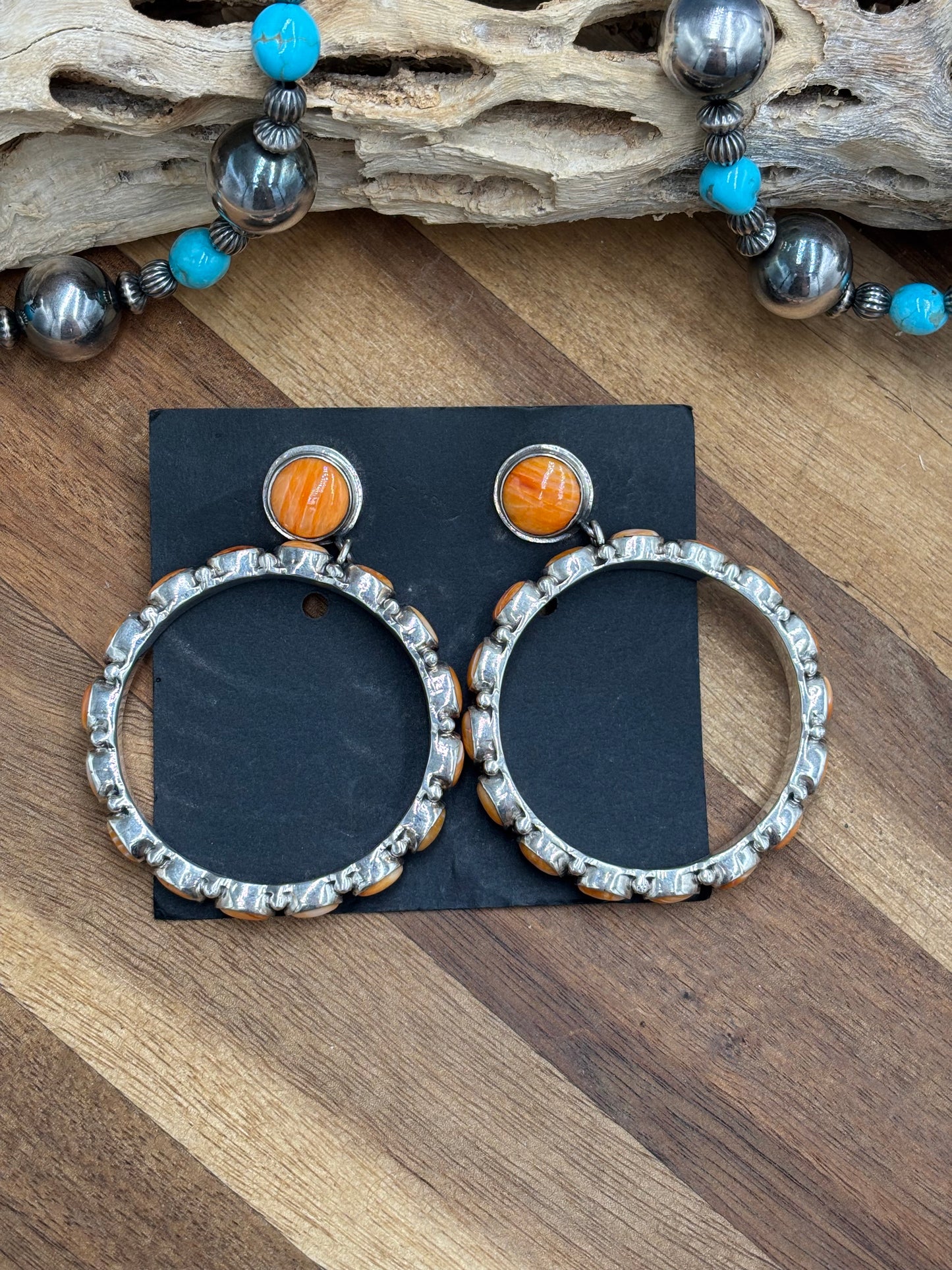 Orange Spiny Earrings #13 by Federico Jimenez