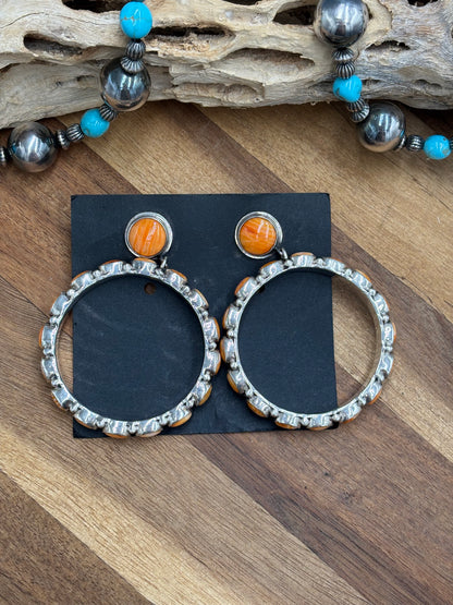 Orange Spiny Earrings #13 by Federico Jimenez