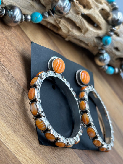 Orange Spiny Earrings #13 by Federico Jimenez