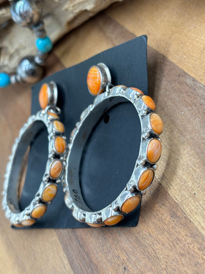 Orange Spiny Earrings #13 by Federico Jimenez