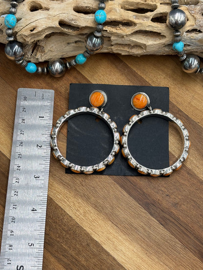 Orange Spiny Earrings #13 by Federico Jimenez