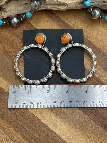 Orange Spiny Earrings #13 by Federico Jimenez