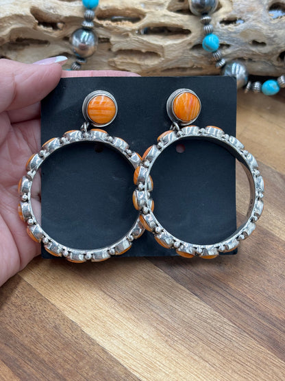 Orange Spiny Earrings #13 by Federico Jimenez