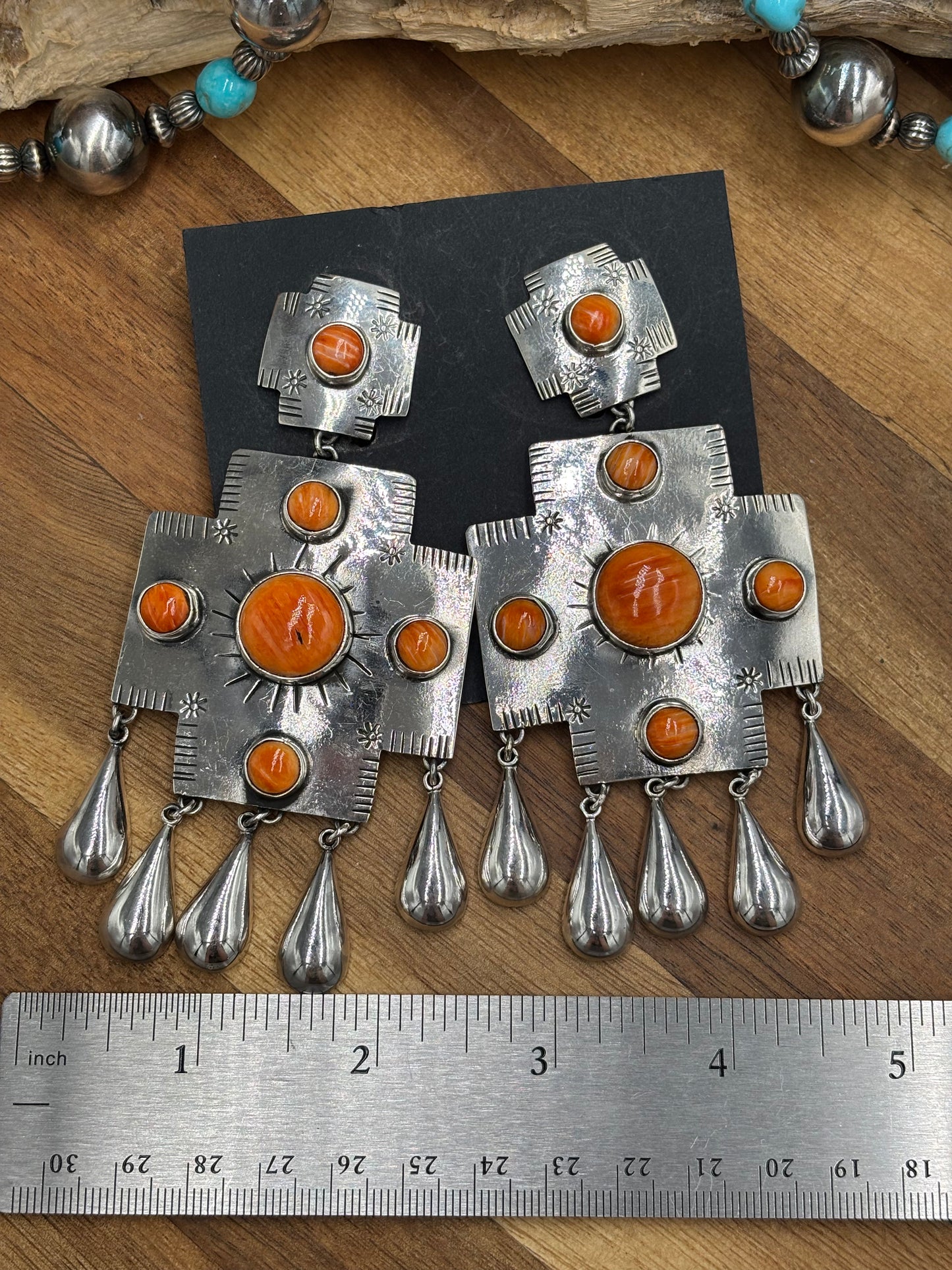 Orange Spiny Earrings #101 by Federico Jimenez