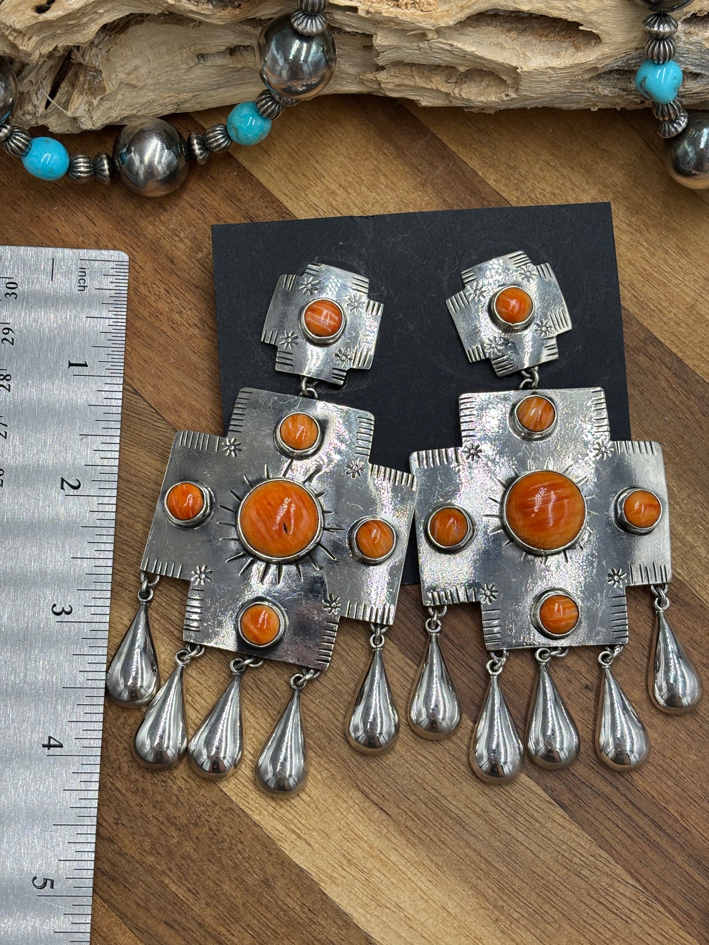 Orange Spiny Earrings #101 by Federico Jimenez