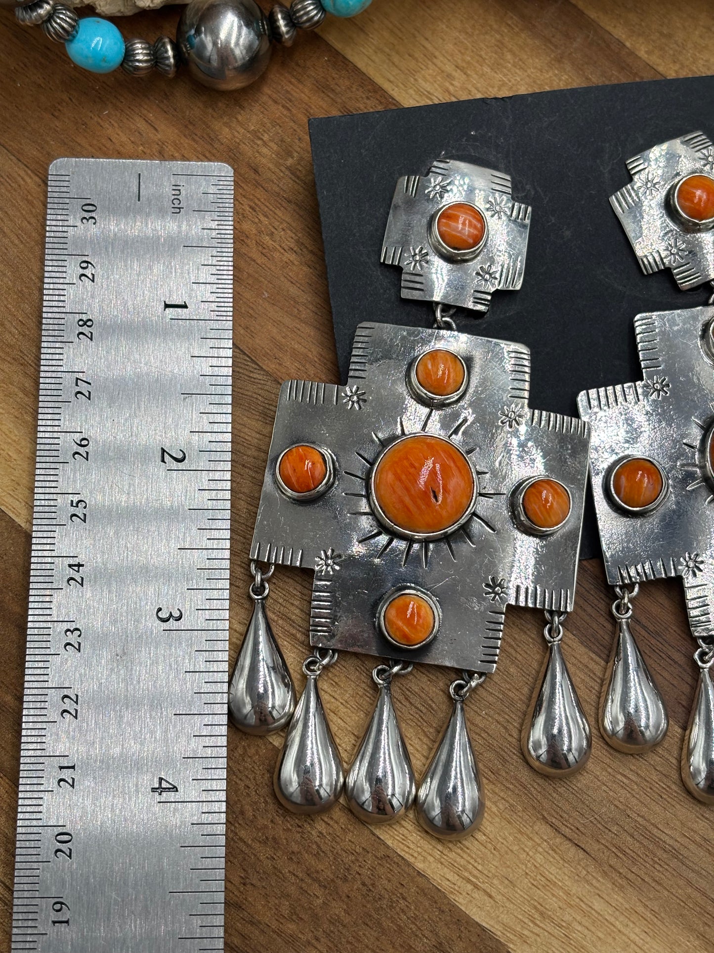 Orange Spiny Earrings #101 by Federico Jimenez