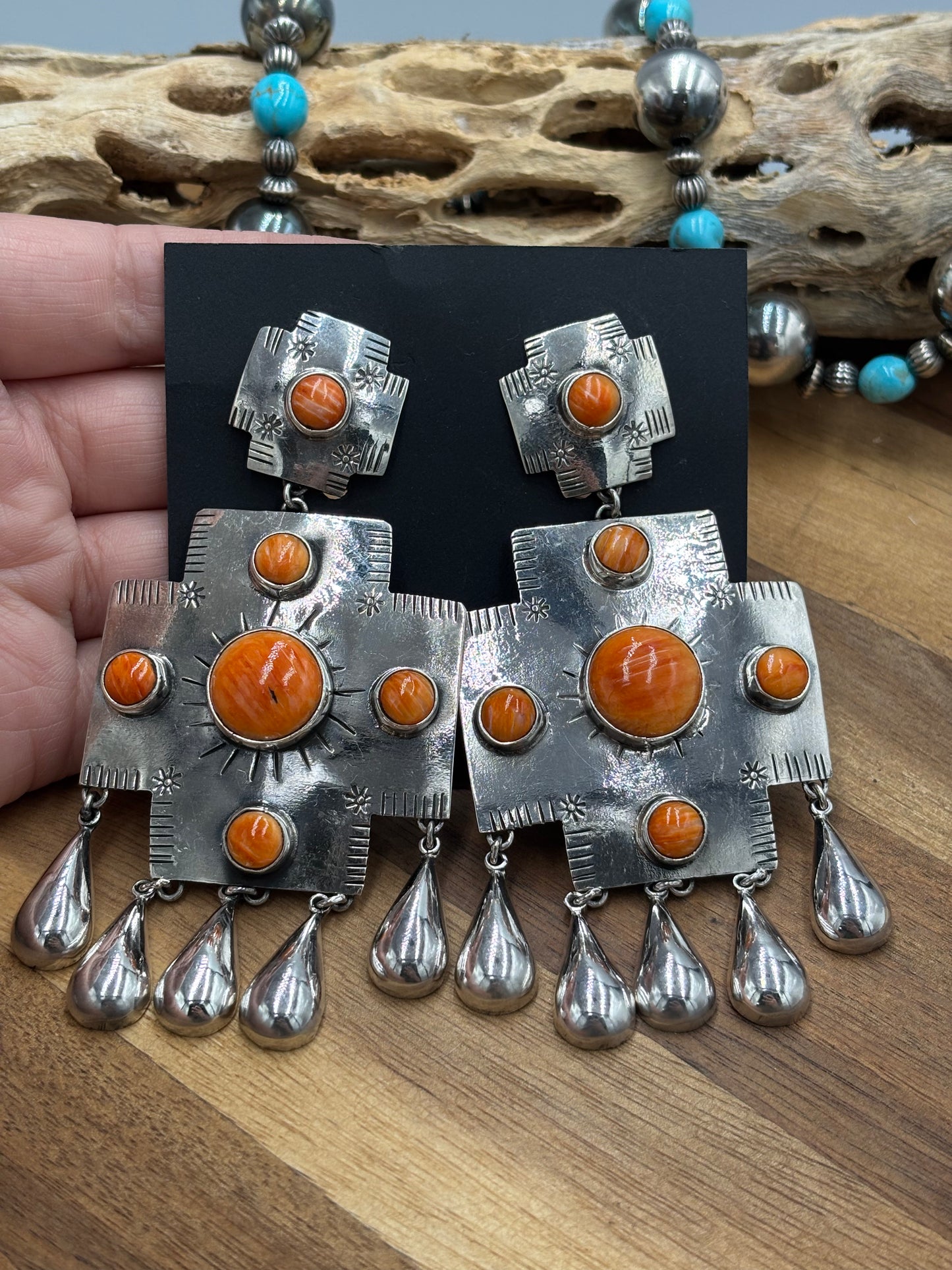Orange Spiny Earrings #101 by Federico Jimenez