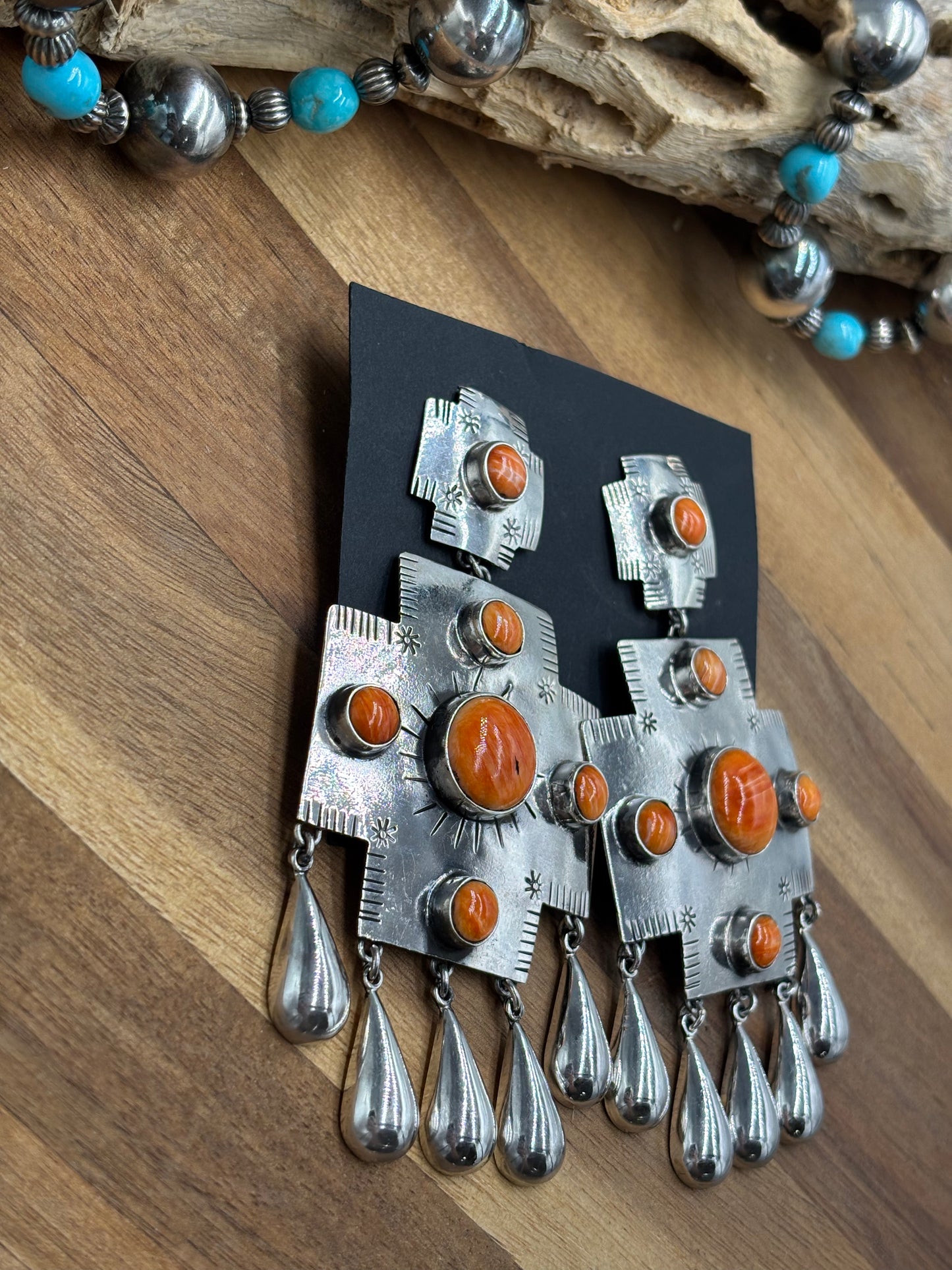 Orange Spiny Earrings #101 by Federico Jimenez