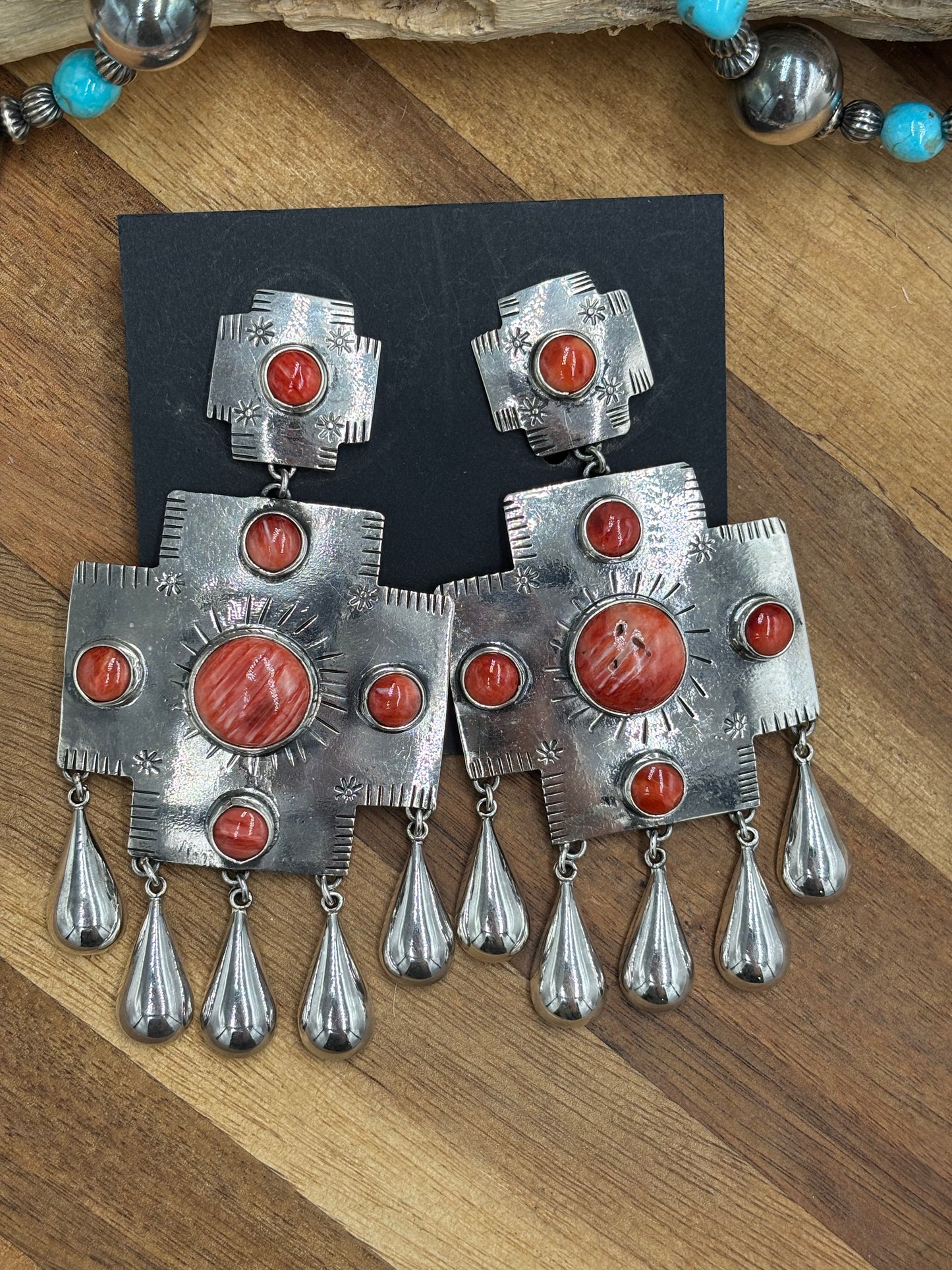 Red Spiny Earrings #102 by Federico Jimenez