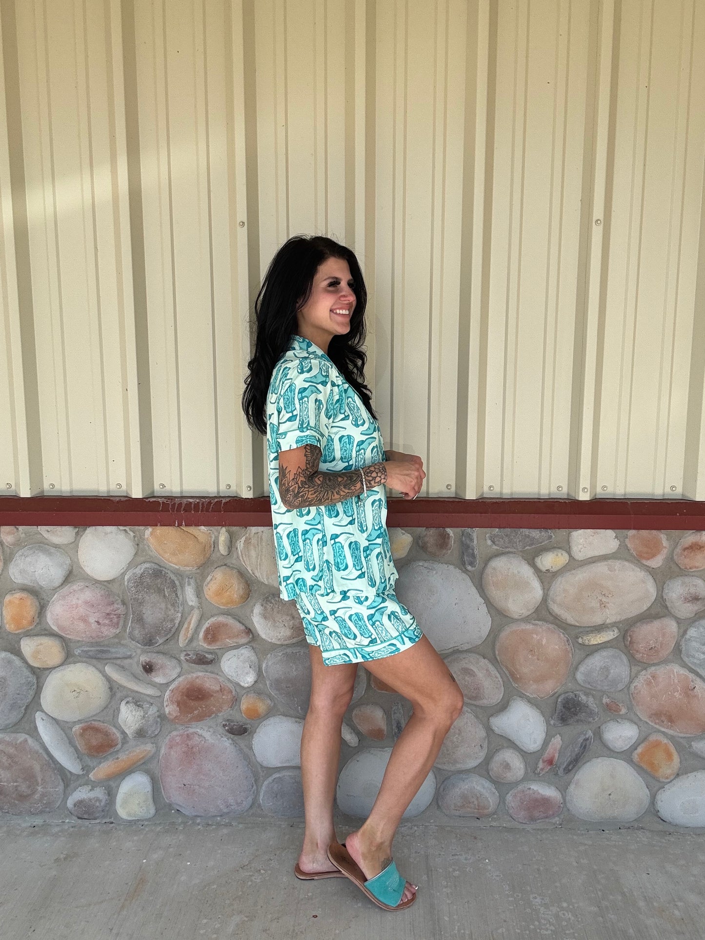 Turquoise Boot Set Regular and Plus size
